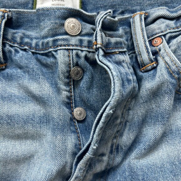 American Eagle AE77 Jeans Loose Selvedged Button Fly Light Men's 34x30 - Picture 7 of 8